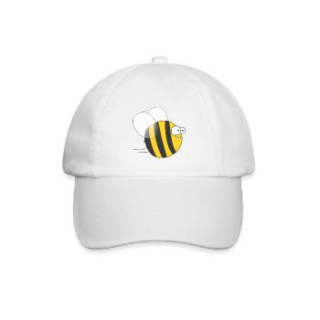 Cool & Crazy Funny Bee / Bumble Bee (Sweet & Cute) - Baseball Cap - white/white - Front
