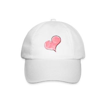 Heart Watercolor Pink - Baseball Cap - white/white - Front