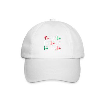 Fa la la. Chanteur de Noël. Cadeau - Casquette classique - blanc/blanc - Devant