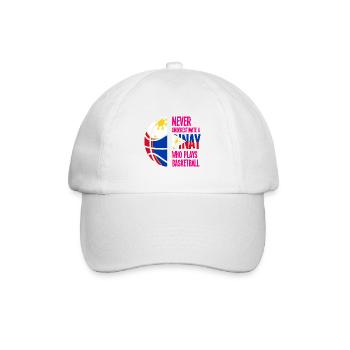 Philippinen Pinay Flagge Basketball I Geschenk - Baseballkappe - Weiß/Weiß - Vorne