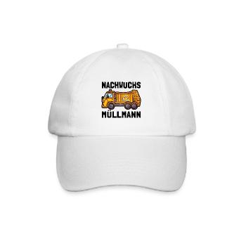 Nachwuchs Müllmann Müllwagen - Baseballkappe - Weiß/Weiß - Vorne