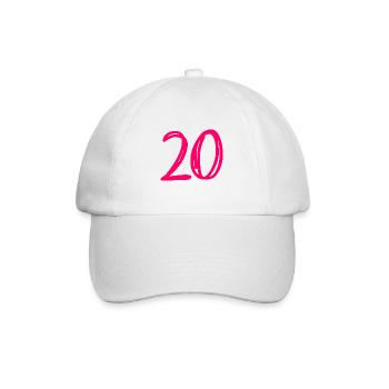 20 JAHRE. 20-JÄHRIGES JUBILÄUM. GEBURTSTAG 20 JAHRE. 20 - Baseballkappe - Weiß/Weiß - Vorne