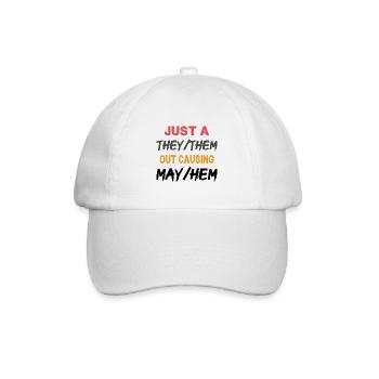 Just A They/Them - Funny - Baseball Cap - white/white - Front