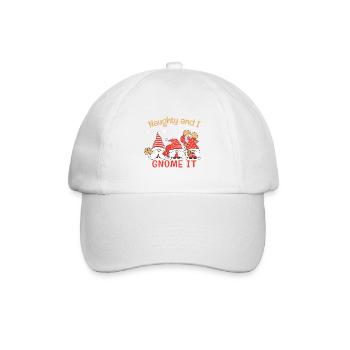 Naughty and I gnome it funny Christmas plaid - Baseball Cap - white/white - Front