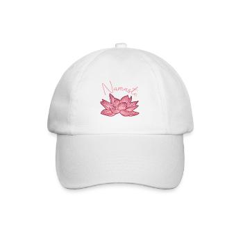 Buddha Mönch Namaste Blume Lotusblüte I Geschenk - Baseballkappe - Weiß/Weiß - Vorne