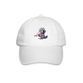 Cute shoebill playing flute - Baseball Cap - white/white - Front