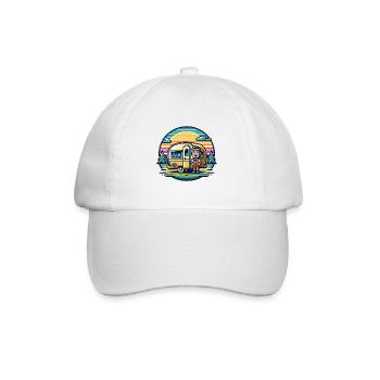 Camping Camper Caravan - Baseball Cap - white/white - Front