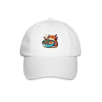 Axolotl with noodles ramen kawaii axolotl - Baseball Cap - white/white - Front