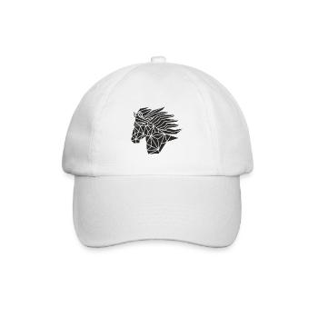 Islandpferdekopf geo black1 - Baseballkappe - Weiß/Weiß - Vorne