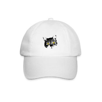 Cat - Baseball Cap - white/white - Front