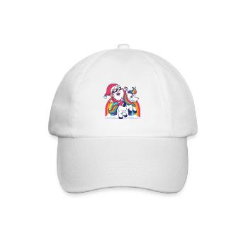 2440 santa unicorn tshirt PR hoodie - Baseball Cap - white/white - Front