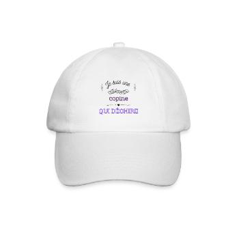 je suis une copine qui déchire - Casquette classique - blanc/blanc - Devant