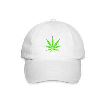 Cannabis Weed 420 Marihuana Pot Kiffer THC - Baseballkappe - Weiß/Weiß - Vorne