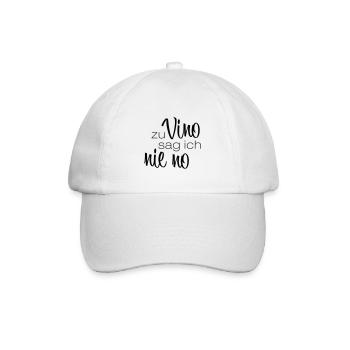 Zu vino sag ich nie no - lustiger Wein Spruch - Baseballkappe - Weiß/Weiß - Vorne