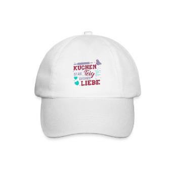 Witziger Bäckerin Spruch, Kuchen Geschenk - Baseballkappe - Weiß/Weiß - Vorne