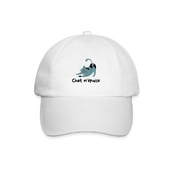 Chat m épuise Cadeau humour personnalisé - Casquette classique - blanc/blanc - Devant