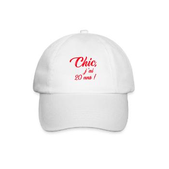 anniversaire chic j'ai 20 ans ! rouge - Casquette classique - blanc/blanc - Devant