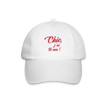 anniversaire chic j'ai 18 ans ! rouge - Casquette classique - blanc/blanc - Devant
