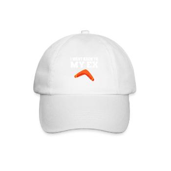 Zurück zu meinem Ex Lustige Person Geschenk - Baseballkappe - Weiß/Weiß - Vorne