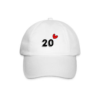 20 JAHRE. 20-jähriges JUBILÄUM. JUBILÄUM 20 JAHRE. 20 - Baseballkappe - Weiß/Weiß - Vorne