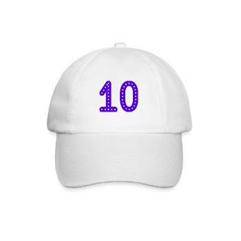 10 JAHRE. 10-JÄHRIGES JUBILÄUM. GEBURTSTAG 10 JAHRE. 10 - Baseballkappe - Weiß/Weiß - Vorne