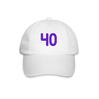 40 YEARS. 40th ANNIVERSARY. BIRTHDAY 40 YEARS. 40 - Baseball Cap - white/white - Front