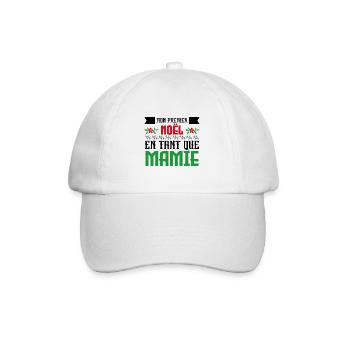 Premier noël en tant que mamie - Casquette classique - blanc/blanc - Devant