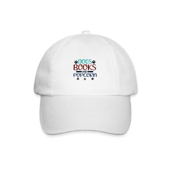 Livres pour chiens et pop-corn Amusant Dog Lover Cadeaux - Casquette classique - blanc/blanc - Devant