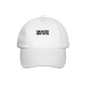 Café Amateur Cadeau Batterie faible Besoin de café Café - Casquette classique - blanc/blanc - Devant
