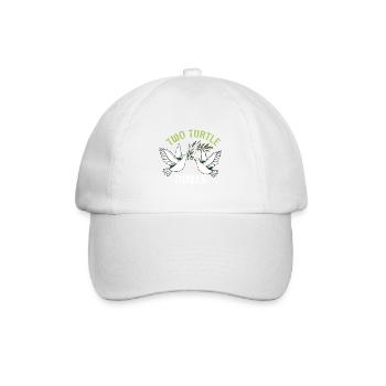 Two Turtle Dove Christmas cute birds great - Baseball Cap - white/white - Front