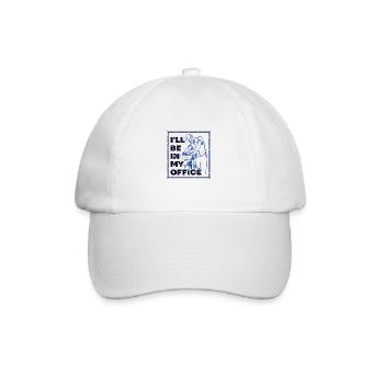 Cadeau de menuisier Je serai dans mon bureau Charpentier - Casquette classique - blanc/blanc - Devant