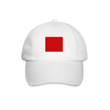 Tupfen Schwarz auf Rot - Baseball Cap - white/white - Front