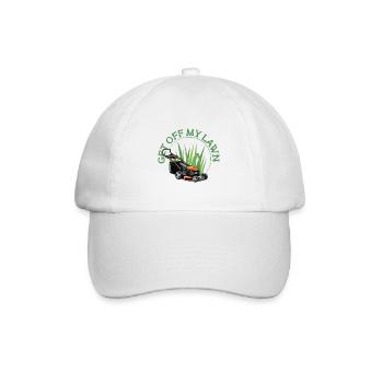 Rasenmäh Motiv I Rasenmäher für Gärtner - Baseballkappe - Weiß/Weiß - Vorne