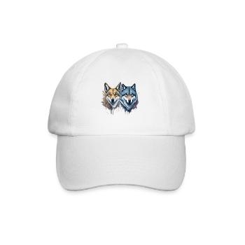 Watercolor Wild Harmony Dingo and Wolf - Baseball Cap - white/white - Front