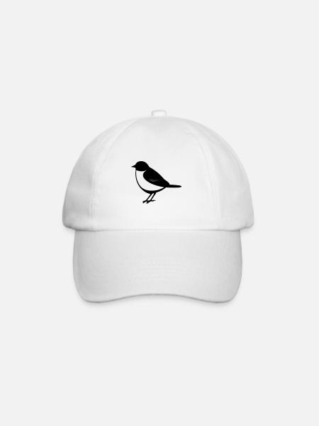 Vogel - Baseballkappe - Weiß/Weiß