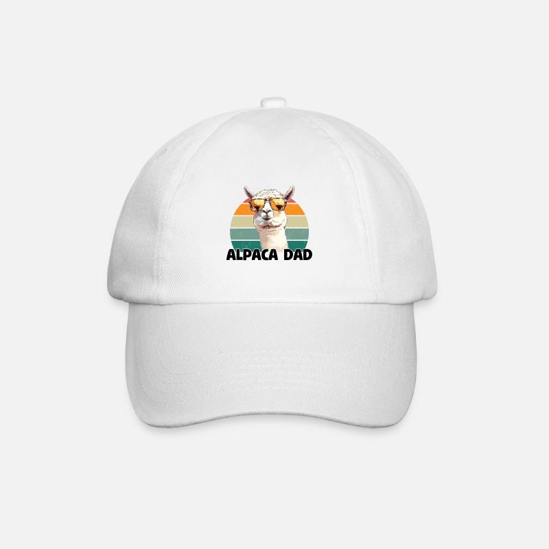 Alpaca Dad - Alpakadesign - Baseballkappe - Weiß/Weiß