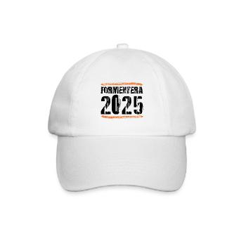 Formentera 2025 Spruch - Baseballkappe - Weiß/Weiß - Vorne