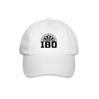 180 - Dartpfeil Dartspieler Dart Geschenk - Baseballkappe - Weiß/Weiß - Vorne