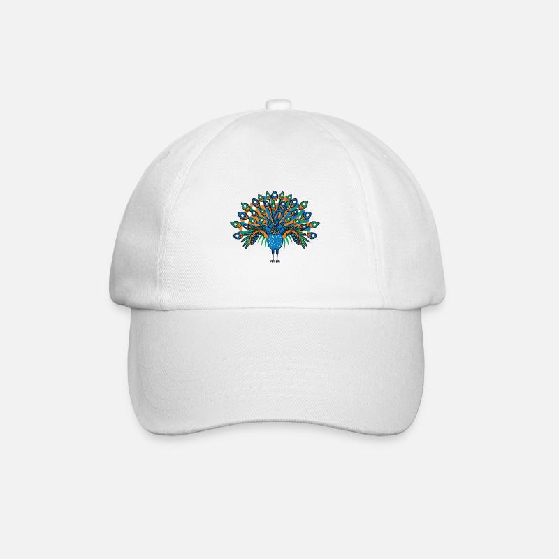 Schöner Pfau Zookeeper. Gift - Baseballkappe - Weiß/Weiß