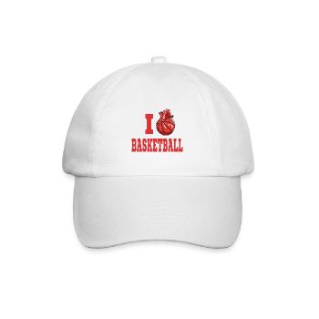 Ich Liebe Basketball Basketballer Geschenkidee - Baseballkappe - Weiß/Weiß - Vorne