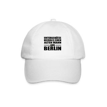 Berlin Mann Berliner Rentner Vater Geschenk - Baseballkappe - Weiß/Weiß - Vorne