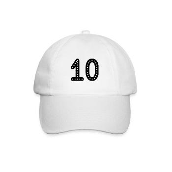 10 JAHRE. 10-jähriges JUBILÄUM. JUBILÄUM 10 JAHRE.10 - Baseballkappe - Weiß/Weiß - Vorne