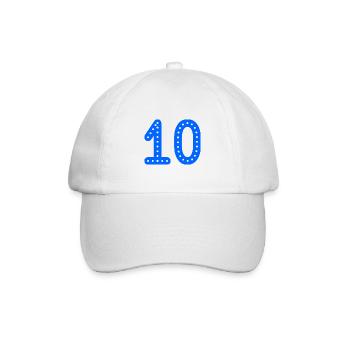 10 JAHRE. 10-jähriges JUBILÄUM. JUBILÄUM 10 JAHRE. 10 - Baseballkappe - Weiß/Weiß - Vorne