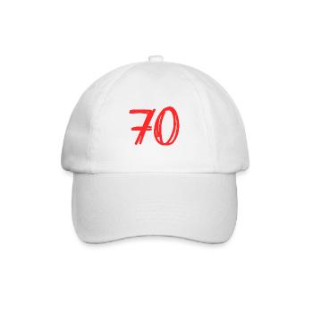 70. 70 YEARS. 70TH ANNIVERSARY. BIRTHDAY 70 YEARS. - Baseball Cap - white/white - Front