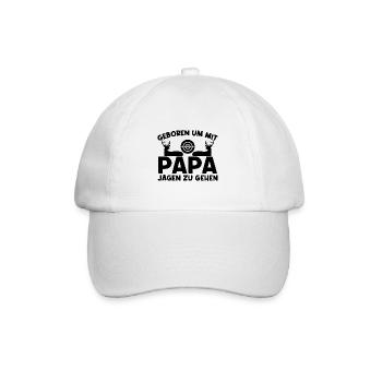 Geboren um mit Papa jagen zu gehen - Baseballkappe - Weiß/Weiß - Vorne