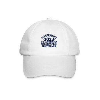 Jugendweihe 2023 Die Schwersten Jahre Habe Ich Hin - Baseballkappe - Weiß/Weiß - Vorne