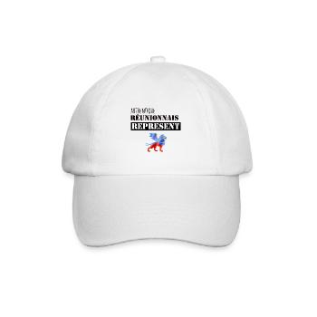 Authentique reunionnais represent Reunion Drapeau - Casquette classique - blanc/blanc - Devant