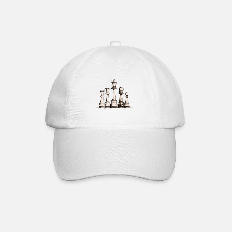 Échecs - Casquette classique - blanc/blanc