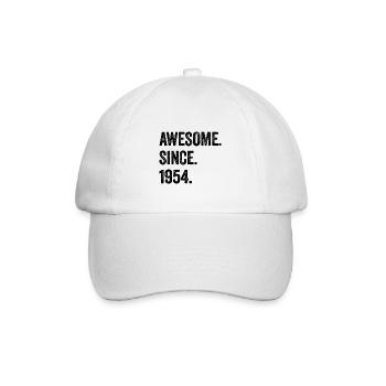 70. Geburtstag 70 Jahre Awesome Since 1954 - Baseballkappe - Weiß/Weiß - Vorne