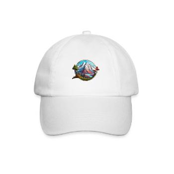 Mountain / Alps / Summit / Nature / Forest / Rock - Baseball Cap - white/white - Front